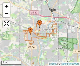 Area schools map